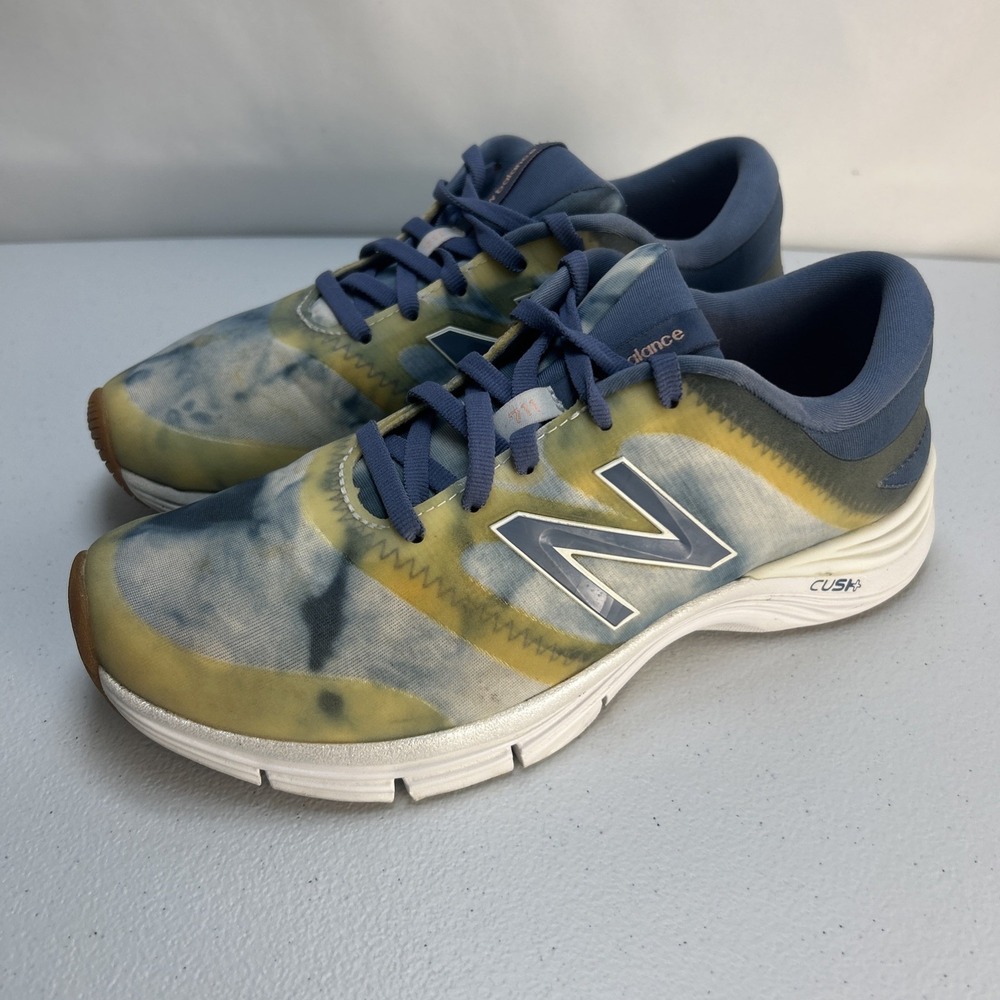 New Balance 711 v2 Graphic Tie Dye Blue Yellow Cush+ Women's Size 6.5 B WX711SP2